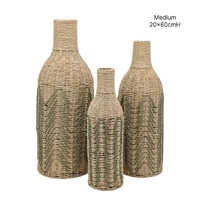 eWholesale Forest Green Paper Rope Glass Jar 60cm - 4pc