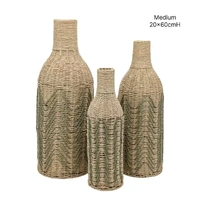 bulk 4 Forest Green Paper Rope Glass Jar 60cm