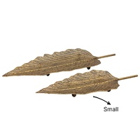 eWholesale Rustic Gold Metal Leaf Tray 4cm - 6 Pack