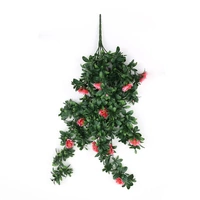 Hanging Pink Rose Stem UV Resistant 85cm