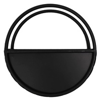 eWholesale Premium Half Moon Metal Wall Planter Onyx Black 35cm