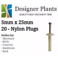 eWholesale 5mm x 25mm Nylon Plug Masonry 20 Pieces