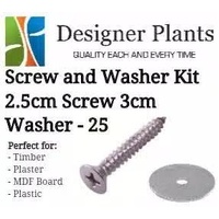 eWholesale Screw & Washer Kit Timber Plaster 25 Pack