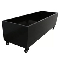 eWholesale Black Metal Planter Medium with Wheels