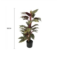 eWholesale Artificial Wide Leaf Cordyline Plant 90cm Hanging