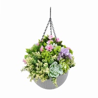 eWholesale Hanging Artificial Succulent Basket 36cm UV Resistant