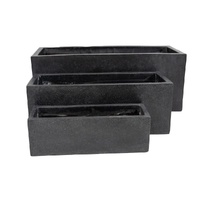 eWholesale Luxury Black Terrazzo Concrete Planter Set of 3