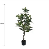 eWholesale Artificial Bushy Variegated Ficus Rubber Tree 120cm