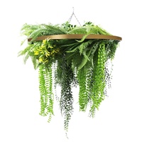 eWholesale Gold Hanging Disc 80cm with Ferns & Plants UV Resistant