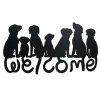 eWholesale Welcome Dogs Metal Wall Art 71cm