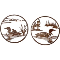 eWholesale By The Pond Duck Metal Wall Art 50cm Set 2