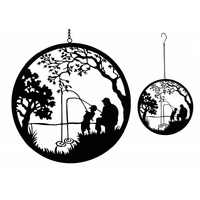 eWholesale Father & Son Fishing Metal Wall Art 56cm