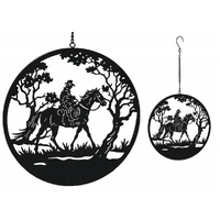 eWholesale Riding Horseman Metal Wall Art 56cm Decor