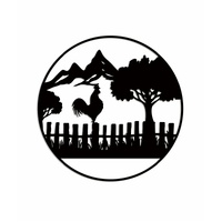 eWholesale Farm Fence Metal Wall Art 99x99cm
