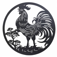 eWholesale Round Rooster Metal Wall Art 98cm