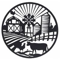 eWholesale Round Farm Life Metal Wall Art 40cm