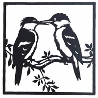 eWholesale Square Kookaburra Duo Metal Wall Art 30cm