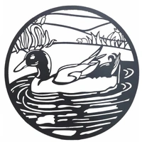 Bulk 4 Round Friendly Duck Wall Art 60cm