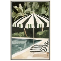 Jungle By The Pool Artwork Framed Wall Art 120x80cm