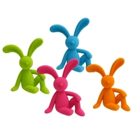 Bulk 12 Flocked Sitting Bunny 23cm 4 Asst
