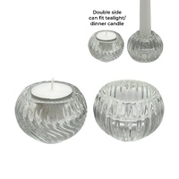 eWholesale Patterned Glass Candle Holder 6x4cm Bulk 36