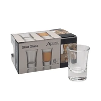 Bulk 24 Clear Shot Glass In Gift Pack Set 6 35ml