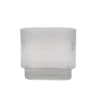 eWholesale Bulk 6 Clear Rippled Glass Oval Vase 20cm