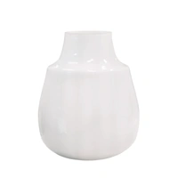 bulk 4 White Glass Belly Vase Tina 22cm