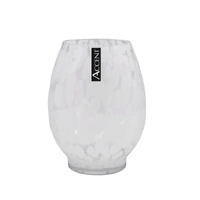 bulk 6 White Speckle Barrel Vase 20cm