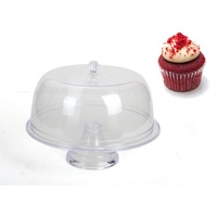 eWholesale Acrylic Cake Stand with Lid Cover 34cm