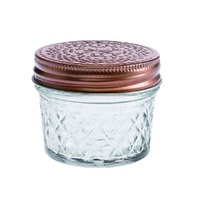 eWholesale Diamond Look Glass Jar Gold Lid 7cm 48 Pack