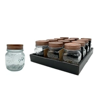 bulk 48 Glass Jar w/ Metal Lid 150ml Canister 8cm