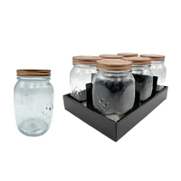 bulk 18 Glass Jar w/ Metal Lid 1000ml Canister 16cm