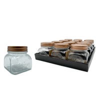 eWholesale 36x 250ml Square Glass Jar with Gold Metal Lid