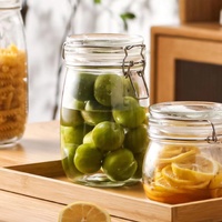 eWholesale Glass Jar Metal Clip 1000ml Canister 16cm x24