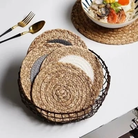 Bulk 24 Natural Woven Round Coaster s/4 12cm 3 Asst