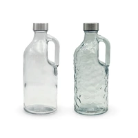 bulk 12 Clear Glass Water Bottle w/ Handle 1L Assorted 25cm
