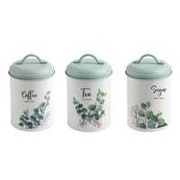 eWholesale 3x Eucalyptus Metal Coffee Tea Sugar Storage Tins