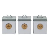 eWholesale Set 3 Metal Kitchen Storage Tins 18cm