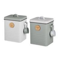 eWholesale Set 2 Metal Kitchen & Laundry Storage Tin 25cm