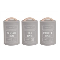 eWholesale Set 3 Almond Cream Metal Storage Tins 11x19cm