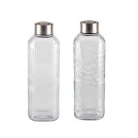 eWholesale Bulk 12 Glass Storage Bottles Metal Screw Lids 1L