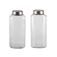 eWholesale Bulk 12 Glass Storage Bottles Metal Screw Lids 1.3L