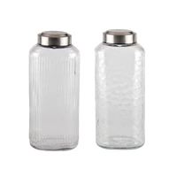 bulk 12 Glass Bottle w/ Metal Screw Lid 1.3Lt 25cm