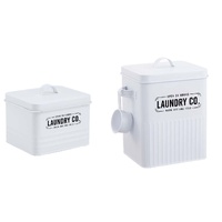 eWholesale Set 2 Metal Laundry Powder Storage Buckets 18x25cm