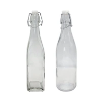 bulk 24 Clear Glass Bottle w/ Clip Lid 500ml 27cm