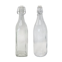 eWholesale Clear Glass Bottles with Clip Lids 1L 32cm - Pack of 12
