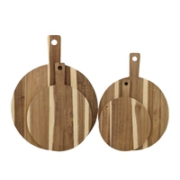 Bulk 8 Wooden Serving Board Round 37x27x1.5cm