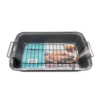 Bulk 6 Roasting Tray With Rack 37.5x25.8x4.5cm