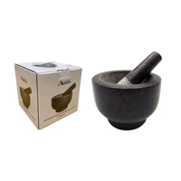 Bulk 4 Polished Granite Mortar & Pestle 15x11cm